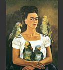 Frida Kahlo Me and My Parrots painting